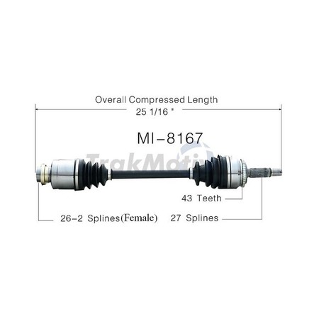 SURTRACK AXLE Cv Axle Shaft, Mi-8167 MI-8167